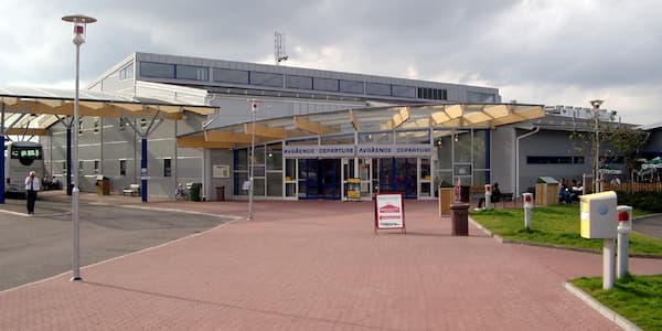 Η είσοδος του αεροδρομίου Στοκχόλμης Σκάβστα.